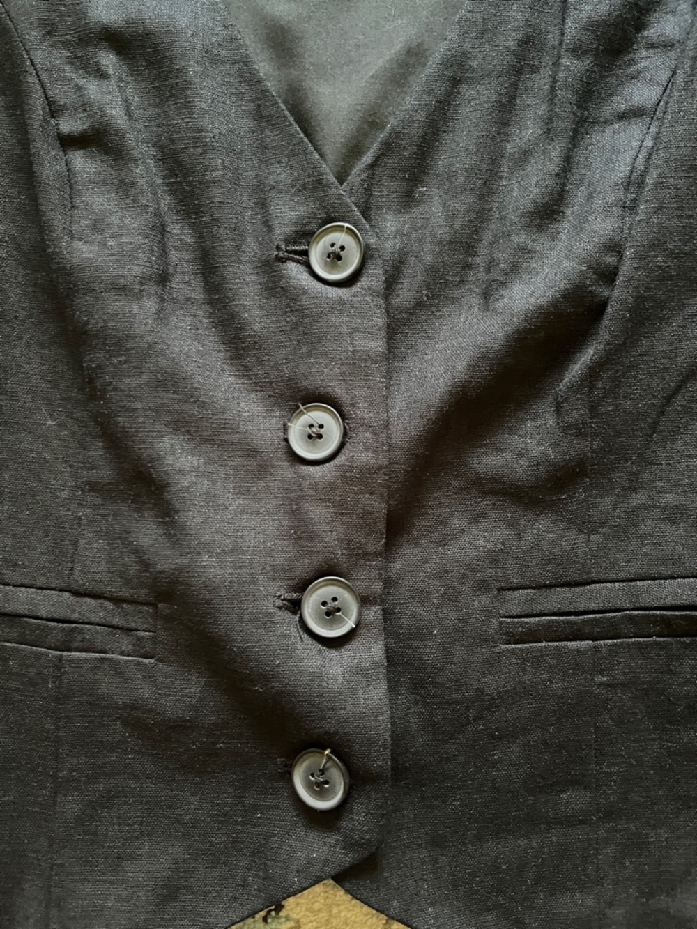 a new day Black Tailored Linen V-Neck Button Vest - Picture 8 of 13